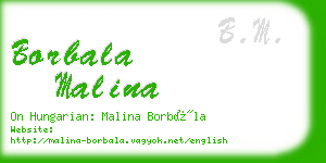 borbala malina business card